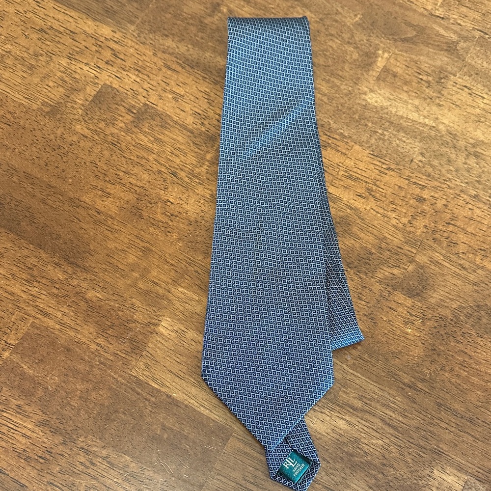 Lauren by Ralph Lauren Blue Micro-Pattern Silk Tie